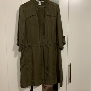 diane von furstenberg military green silk dress